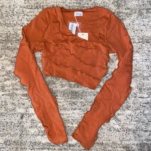 Oh Polly EXPOSED SEAM ASYMMETRIC CROP TOP